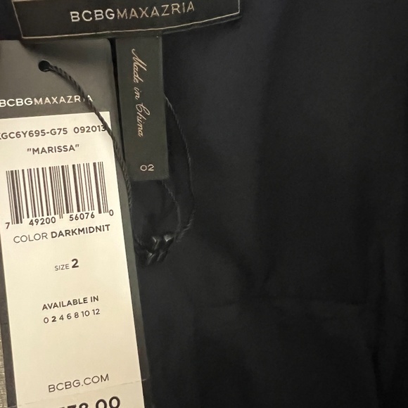 NWT BCBGMaxazria Marissa Rosette Mini Dress in Dark Navy. Size 2. - Picture 6 of 8